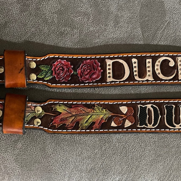 Personalized Leather Dog Collar: Custom Engraved, Soft Deer Tanned Lining