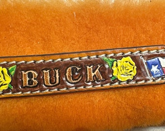 Small dogs Personalized leather dog collar