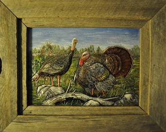 Handcarved Embossed Leather Wild Turkey picture