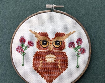 Owl Embroidered Art Cross Stitch