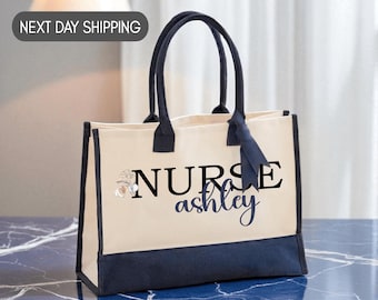 Personalized Nurse Tote Bag, Custom RN Work Bag, Medical Staff Gift, Nurse Team Squad Gift