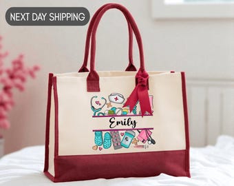 Personalized Nurse Bag, Nursing  Event Party Tote , Postpartum Nurse Bag, Nursing Practitioner Tote, Operating Room Nurse Appreciation Bag