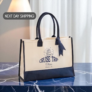 Personalized Cruise Trip Tote Bag, Beach and Resort Essentials, Family Cruise Bag , Cruise Squad Tote, Seaside Travel Accessory