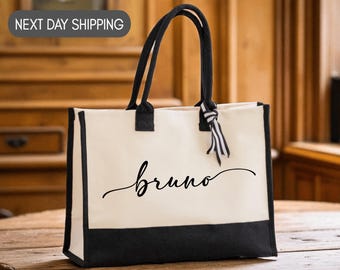 Custom Name Tote Bag, Personalized Name Tote Bag, Canvas Tote Bag, Customized Name Tote, Monogrammed Tote Bag, Custom Name Bag Gift
