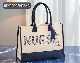 Personalized Nurse Tote Bag, RN Work Essentials, Nurse Appreciation Gift, Custom Nurse Team Squad Gifts