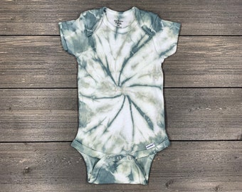 olive green baby onesie