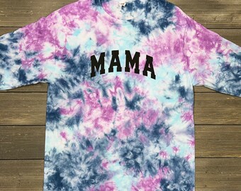 Mama Tie-Dye Shirt, Tie-dye T-shirt, Long Sleeve T-shirt, Mama Shirt, Pink Tie Dye, Purple Tie Dye, Tie-Dye, Tie-Dye Shirt, Mama