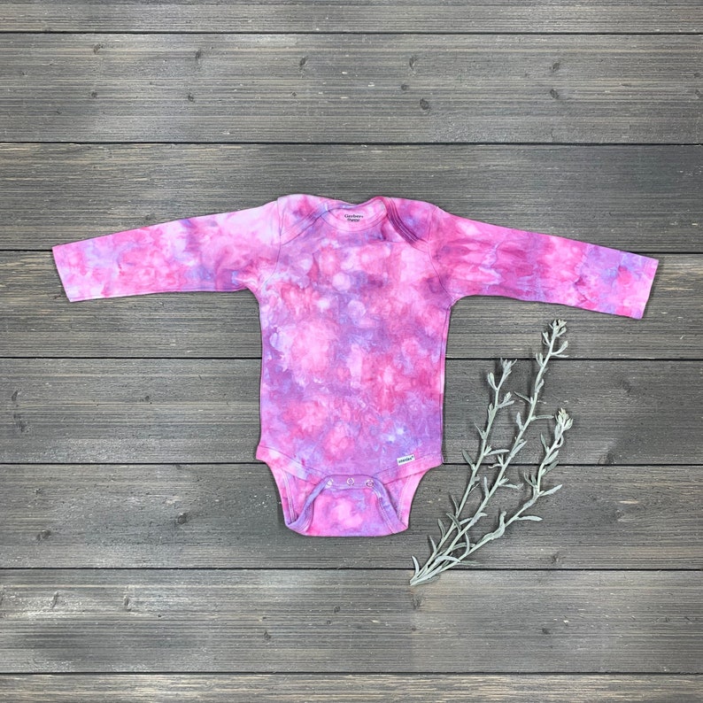 Tiedye Baby Onesie® Organic Cotton Long Sleeve Shibori Etsy