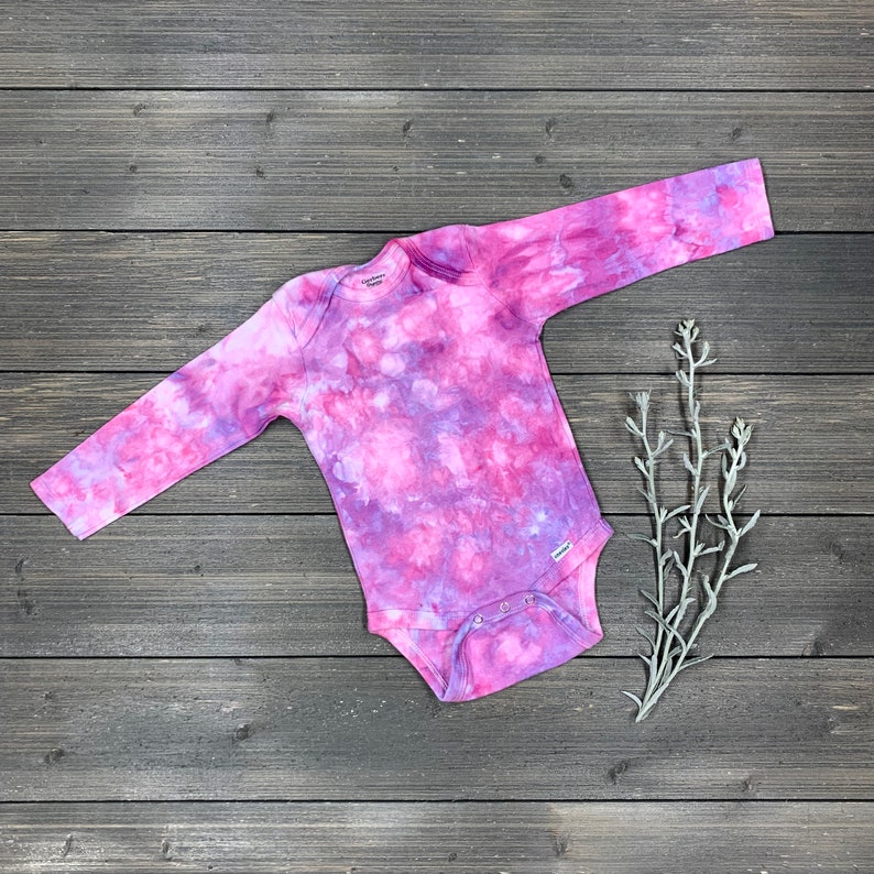 Tiedye Baby Onesie® Organic Cotton Long Sleeve Shibori Etsy