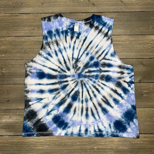 Tie-Dye Tank Top, Tie-Dye Shirt, Indigo Blue, Tie-Dye Tank, Muscle Tank, Loungewear, TieDye, TieDye Top, Ice-Dye