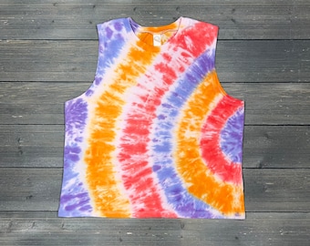 Women's Tie-Dye Tank Top, Tie-dye, Muscle Tank, Tie Dye Tank, Tie-Dye T-shirt, Tie Dye Shirt, Purple Tank Top, Pastel TieDye, Sunset