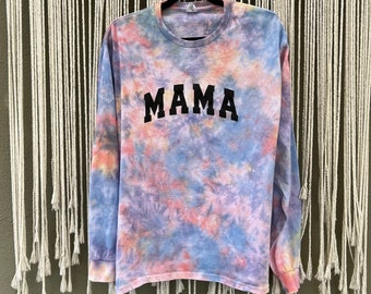 Mama Tie-Dye Shirt, Tie-dye T-shirt, Long Sleeve T-shirt, Mama Shirt, Pink Tie Dye, Purple Tie Dye, Tie-Dye, Tie-Dye Shirt, Mama