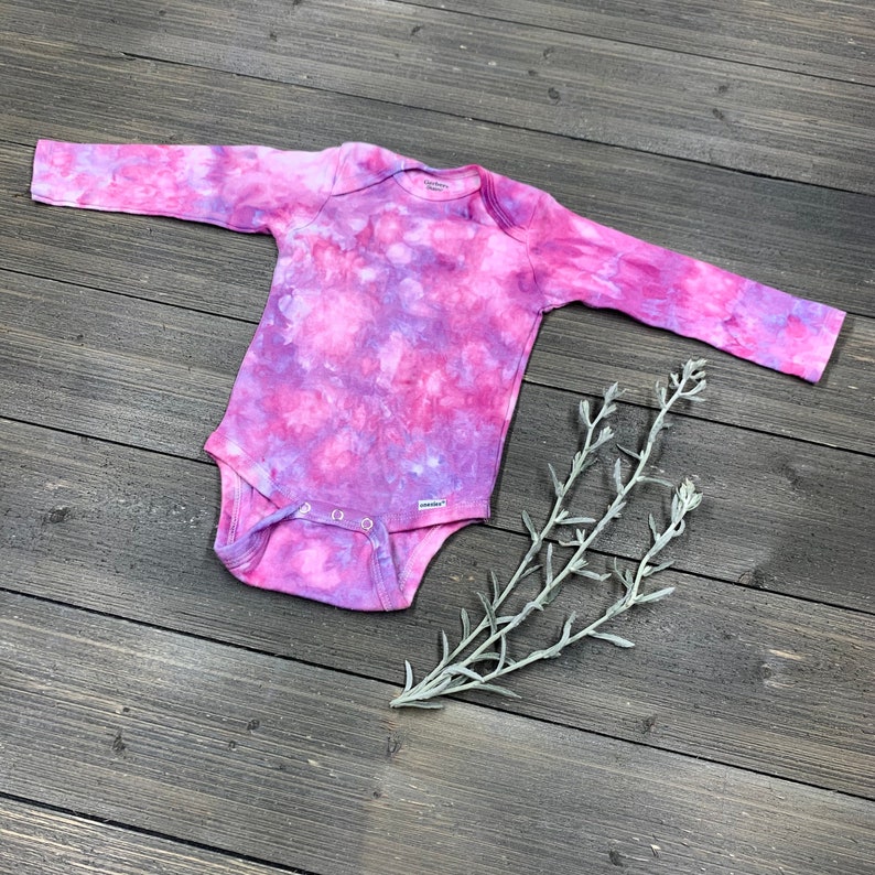 Tiedye Baby Onesie® Organic Cotton Long Sleeve Shibori Etsy