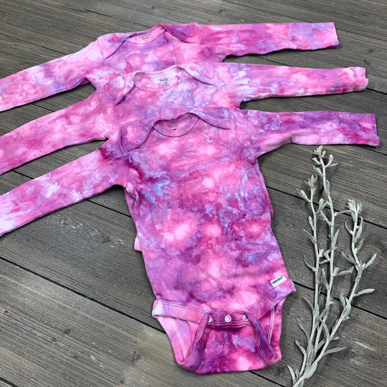 Tiedye Baby Onesie® Organic Cotton Long Sleeve Shibori Etsy