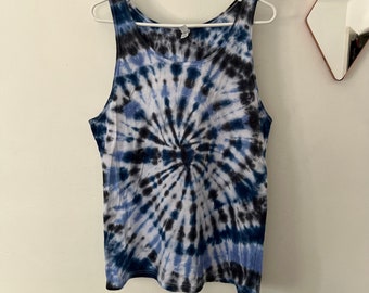 Tie-Dye Tank Top, Tie-dye, Muscle Tank, Unisex Tie-Dye Tank, Blue Tie-Dye, Tie-Dye T-shirt, Tie Dye Shirt, Shibori Tank Top, TieDye