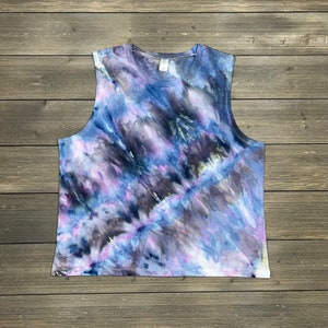 Tie-Dye Tank Top, Tie-Dye Shirt, Indigo Blue, Tie-Dye Tank, Muscle Tank, Loungewear, TieDye, TieDye Top, Ice-Dye