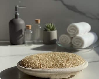 Spugna di luffa naturale grande – Scrubber esfoliante ecologico per bagno e doccia