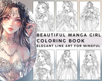 Manga Girl Coloring Book for Adults – 25 Fantasy Printable Pages (A4 & Letter)