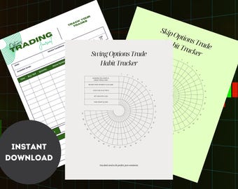 Options Trading Journal, Risk Management Habit Tracker, Income Multiplier Guide