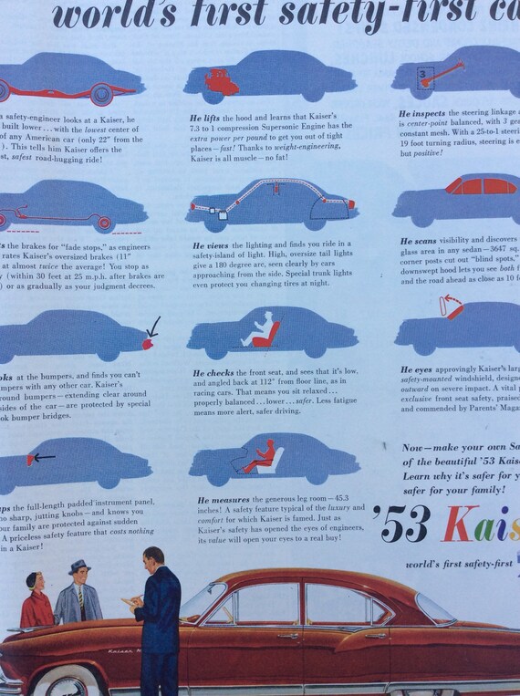 Kiaser Ad Car Ad Old Paper 1953 Kiaser Ad Vintage Ad Etsy