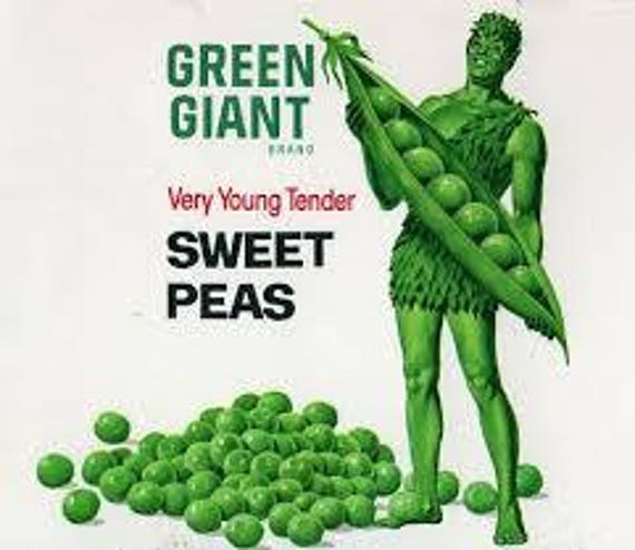 1948 Green Giant Great Big Tender Sweet Peas Babies In Tenderness Vintage Print Ad