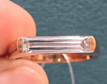 Long Baguette Diamond  ring for Her/Him Unisex Ring.Gift For Her/Him.