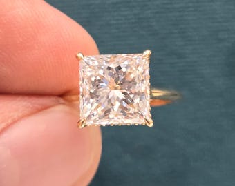 5.00 Cart Princess Cut VVS White  Moissanite Diamond Ring,925 Silver, Engagement Jewelry. Promise Ring. Anniversary Gift for Her /Him.