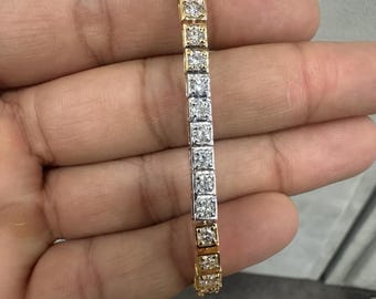 Mens  Round Diamond Tennis Bracelet,  White VVS  Diamond Tennis Bracelet , Mens Bracelets Jewellery Gift For Him.