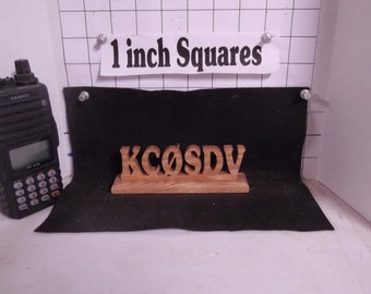 Handcrafted Oak Personalized small Amateur Ham Radio Call sign FREE SHIPPING