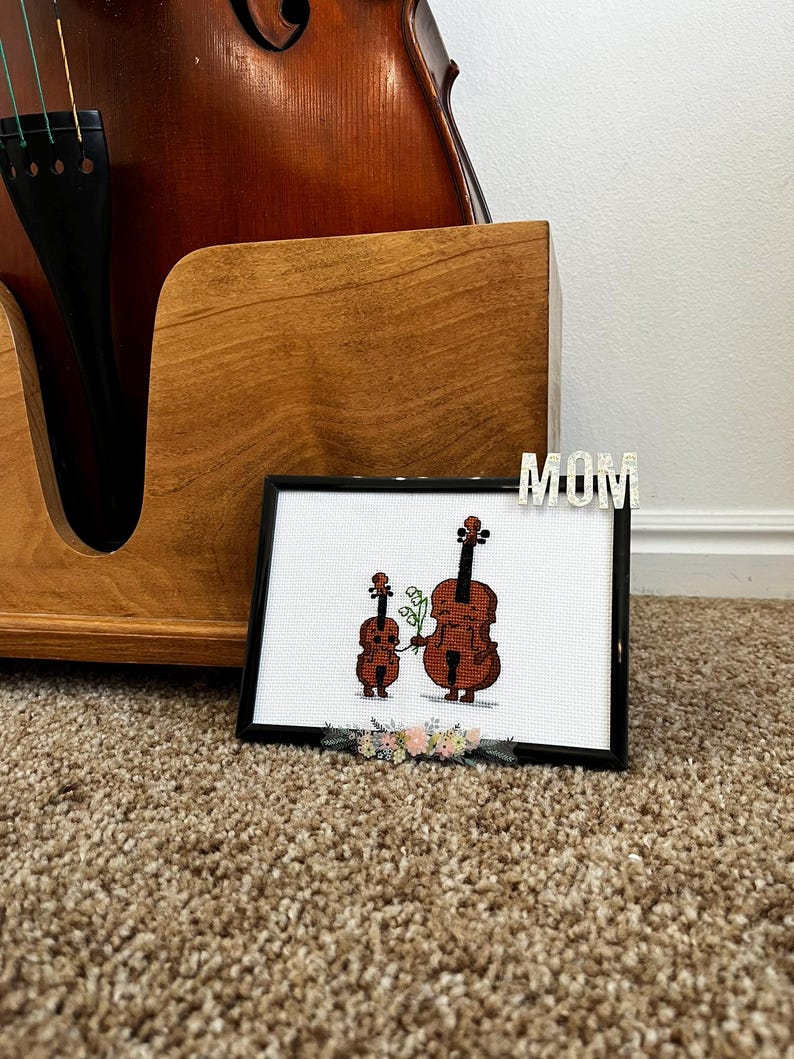 Mother’s Day Cello Love Cross Stitch Kit - Etsy UK