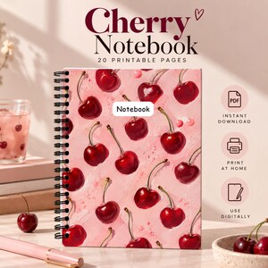 Cherry Digital Notebook for GoodNotes and Notability | 20 Page | Instant Download