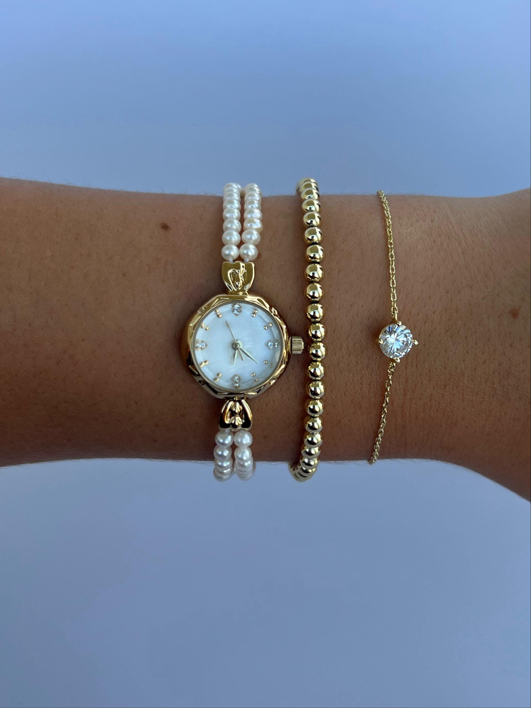 Pearl Gold Watch - Etsy