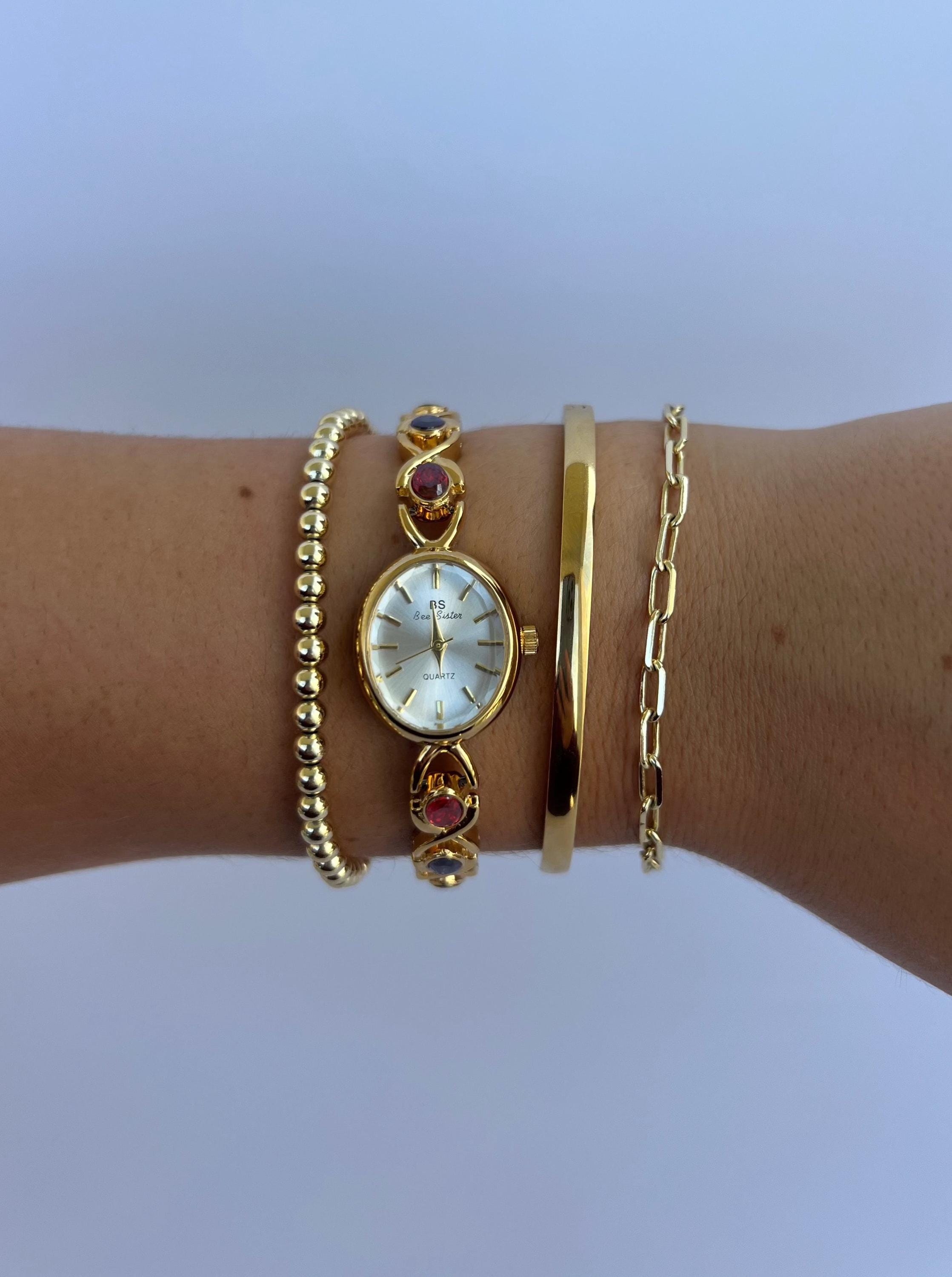 Women\'s Bracelet Watch Small Dainty Womens Watch Vintage Gold Watches Delicate Womens Watch, Vintage Gold Watch, Vintage Womens  main image 3