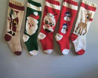 Personalized Knit Christmas Stocking, Custom Colors