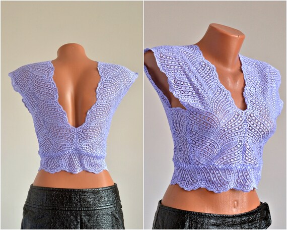 lilac bralette crop top