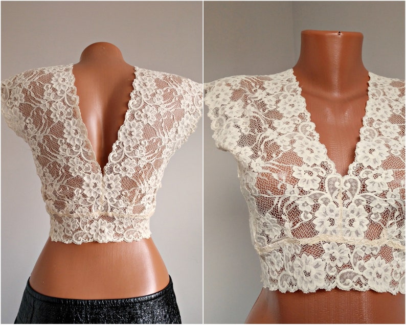 cream bralette crop top