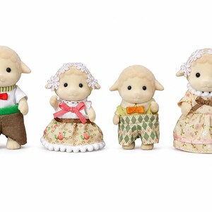 Sylvanian Families Sheep Family – 4 Posable Animal Figures Set, Calico Critters Dollhouse Miniature Toy Gift 3+ image 2