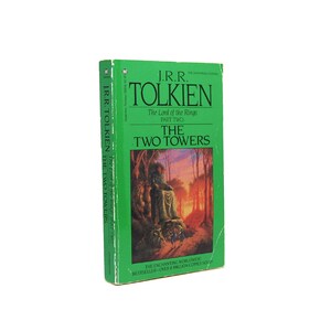 1983 Ballantine Silver Jubilee Edition Of The Two Towers By JRR Tolkien Green Paperback Cover 80s Vintage Fantasy Books