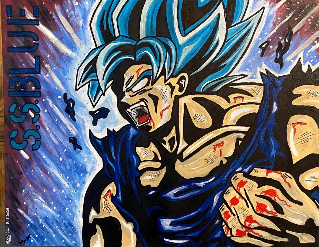 One of a Kind Handmade Goku Painting: Dragon Ball Z Fan Art - Etsy