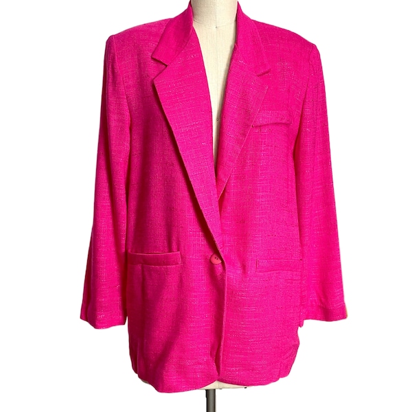 1980s super hot pink unstructured blazer by Worthington - size 8