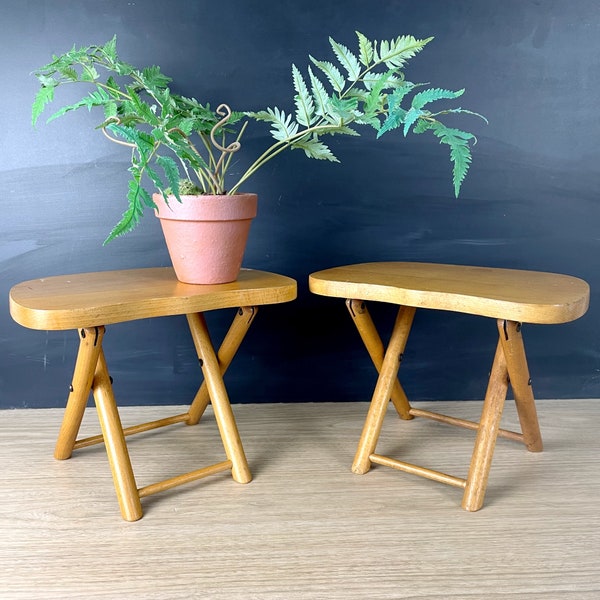 Nevco Fold'n Carry Stools - a pair - 1970s vintage