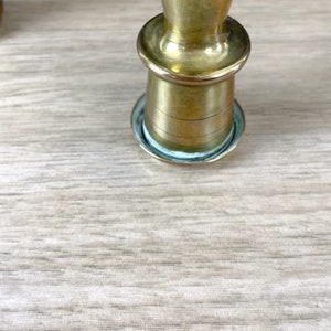 Heavy brass candlestick pair 8 vintage brass image 6