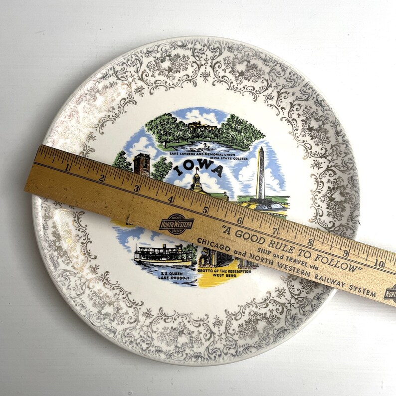 Iowa souvenir state plate vintage 1960s road trip souvenir