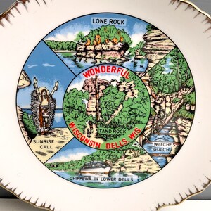 Wonderful Wisconsin Dells souvenir plate 1960s vintage image 2