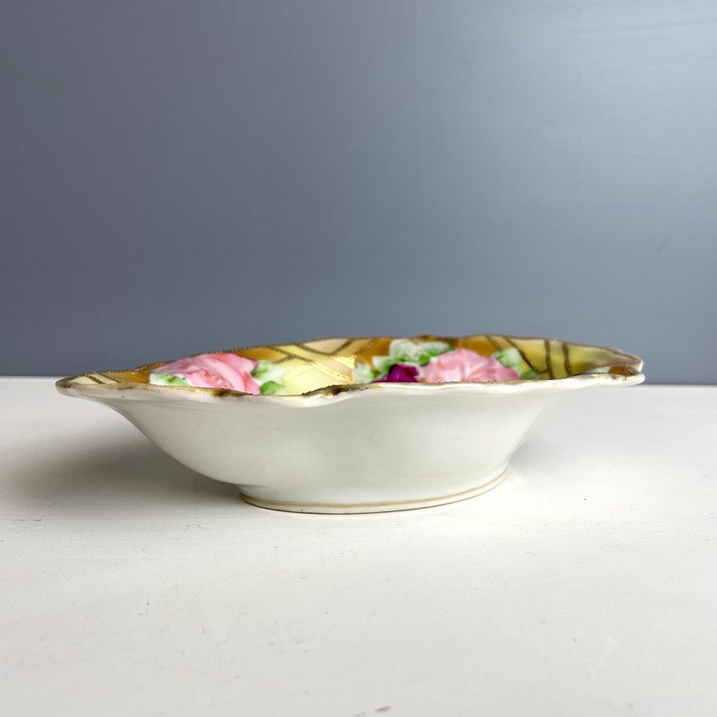 Nippon hand painted decorative bowl vintage floral bowl image 4