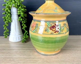 Veronique Pichon Provençal covered canister - vintage French pottery