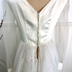 Satin and tulle wedding gown size small vintage wedding dress image 7