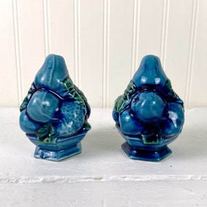 Inarco Blue Mood Indigo fruit bowl salt and pepper shakers vintage 1960s tableware image 2