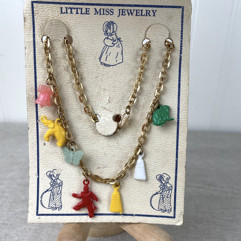 Little Miss Plastic Charm Bracelet and Necklace 1960s Etsy