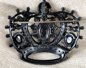 Broche Rétro Flèche Avec Cabochon Noir - Couleur Or/argent - Modèle 5150 - Occasion Bon état